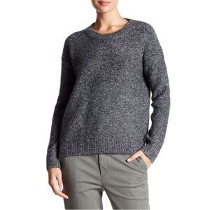 VINCE. Marled Merino Wool Mohair Drop Shoulder Crewneck Sweater Gray Small